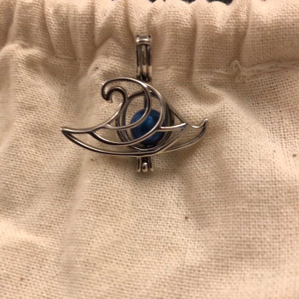 Wave Pearl Cage Charm with Pearl of your choice